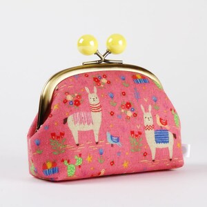 Sansevieria Pink Color smile Mia Charro Junglemania Kisslock pouch Little wallet Metal frame coin purse with color bobbles