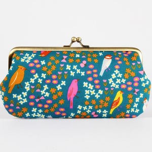 Eyeglass frame purse - Spark in storytime - Long purse / Eyeglass fabric case / Cell phone purse /  Ruby Star Society / Birds