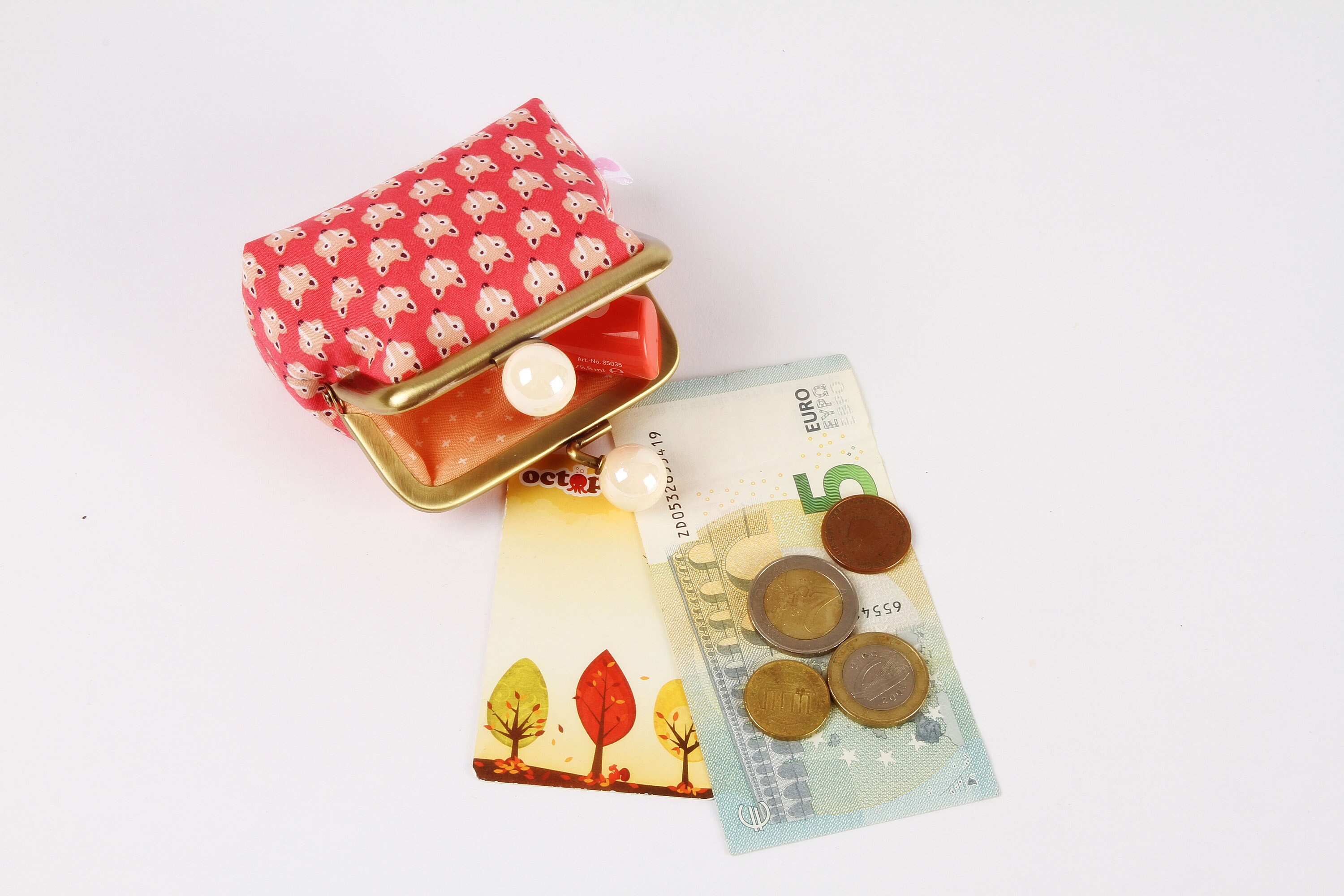 小物 B.B. LITTELE PICTURE BOOK & COIN PURSE Denim Mini Coin Purse Leather Wristlet Flower Keychain