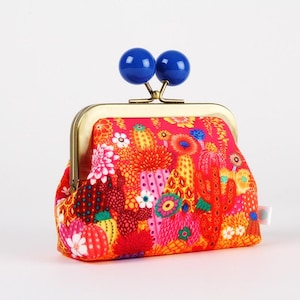 EXCLUSIVITE Peggy Nille pour Octopurse -  Porte-monnaie rétro à fermoir métallique - Cactus - Color dad en velours