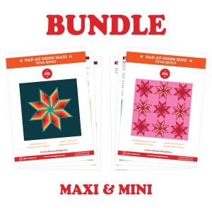 Nap-at-Noon Mini AND Maxi Star Quilts - BUNDLE - PDF quilt patterns by Octopurse - Advanced beginner modern star quilt patterns