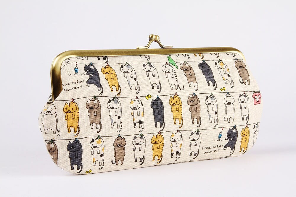 Eyeglass Frame Purse - Cats on the Line - Long Purse