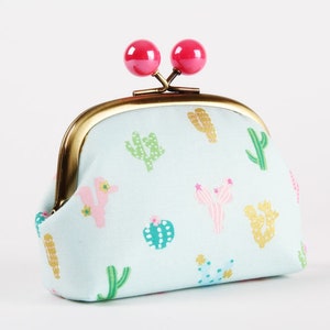 Sansevieria Pink Color smile Mia Charro Junglemania Kisslock pouch Little wallet Metal frame coin purse with color bobbles