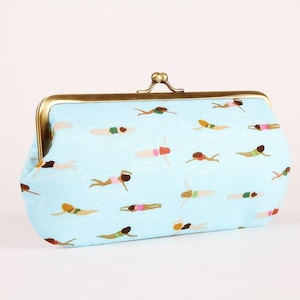 Eyeglass frame purse - Swimming time - Long purse / Eyeglass fabric case / Cell phone purse /  Summer purse