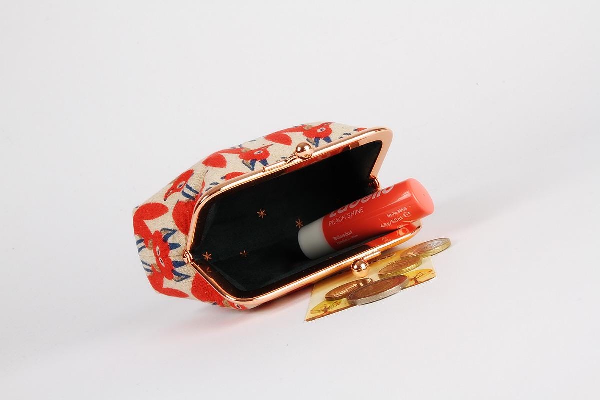 Clasp Frame Purse - Big Red Foxes - Big Dad Rosegold