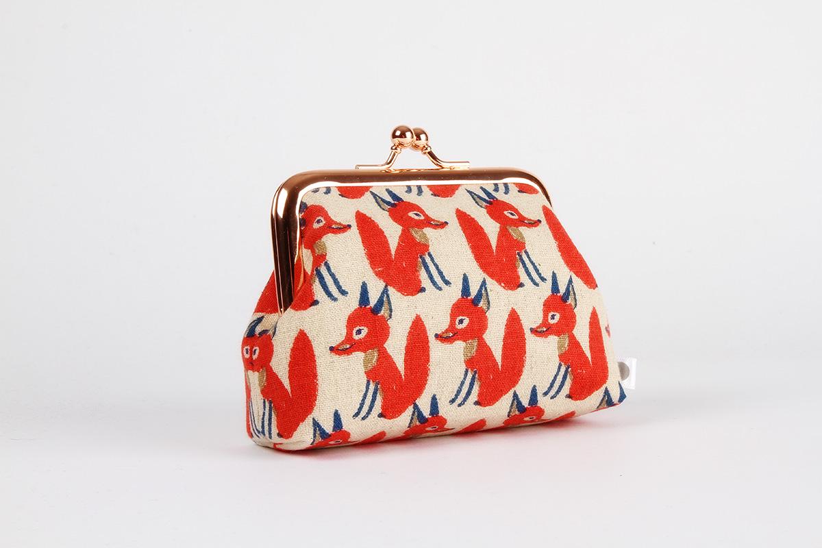 Clasp Frame Purse - Big Red Foxes - Big Dad Rosegold