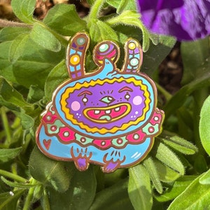 Cute Purple Blue Circus Clown Bunny Enamel Pin