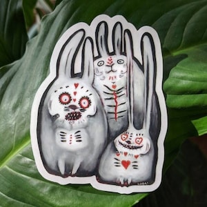 DIA DE MUERTOS Tag der Toten Hasen 3x2 Vinyl Sticker