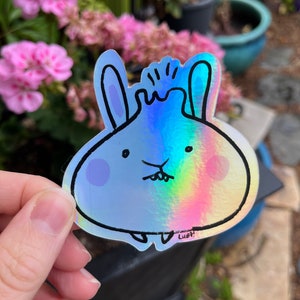 Dumpling Bunny Holographic 3x3 Vinyl Sticker