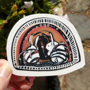 DUNGEON BUNS Adventuring RPG Hasen 3x3 Vinyl Sticker Transparent