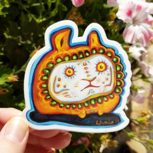 JALAPENO Tag der Toten Hase 3x3 Vinyl Sticker