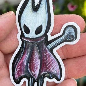SILKSONG Hornet, pegatina mate de vinilo 2x3, pegatina fanart de videojuegos, Hollow Knight