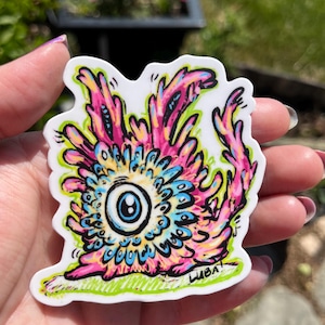 LUNARJELLIES Cyclops Bunny Monster Creature 3x3 Vinyl Sticker