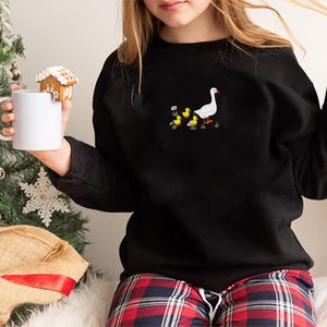 Embroidered Duck Duck Sweater, Goose Sweatshirt, Farm Animals, Embroidery Sweatshirt, Mom Sweatshirt, Gift For Mom, Family Matching