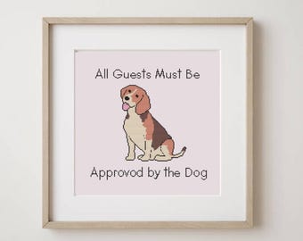 Modèle de point de croix Dog Approved Guests : décoration d'intérieur pour débutant (Modèle PDF)