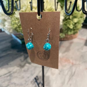 Dice pastel colored dangle earrings