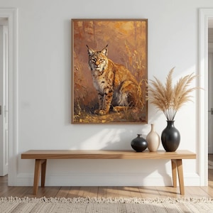 Lynx Cat Printable Wall Art, Lynx Cat Digital Download Art, Wild Lynx Cat Wall Art Print