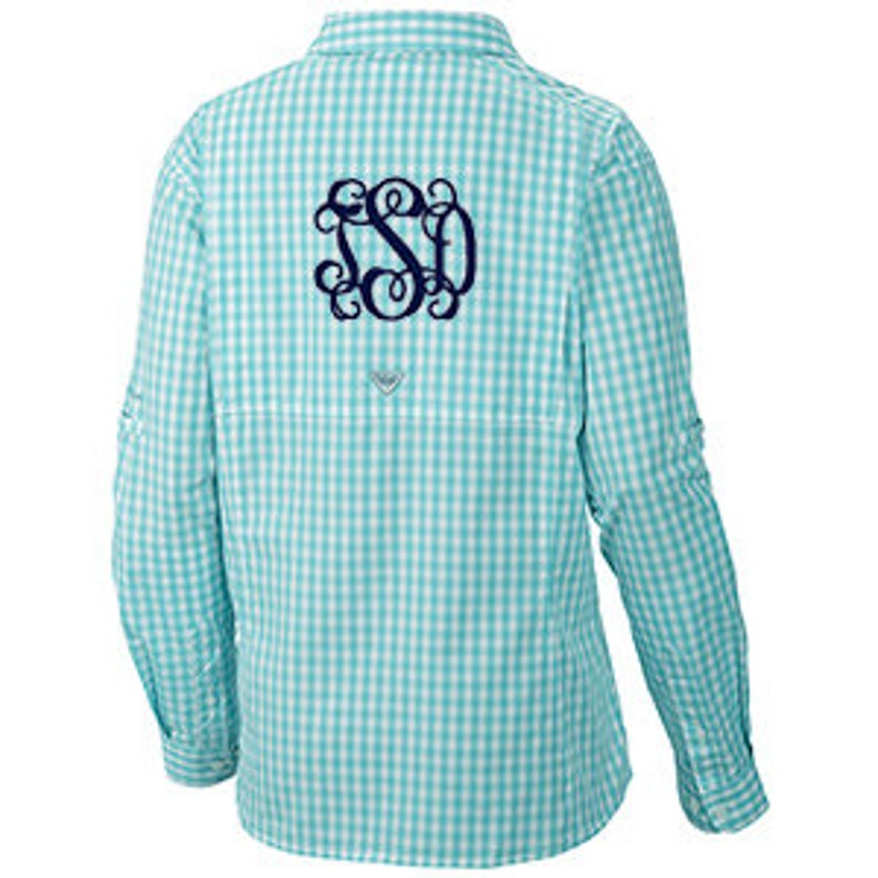 Monogrammed Gingham PFG Fishing Shirt Etsy