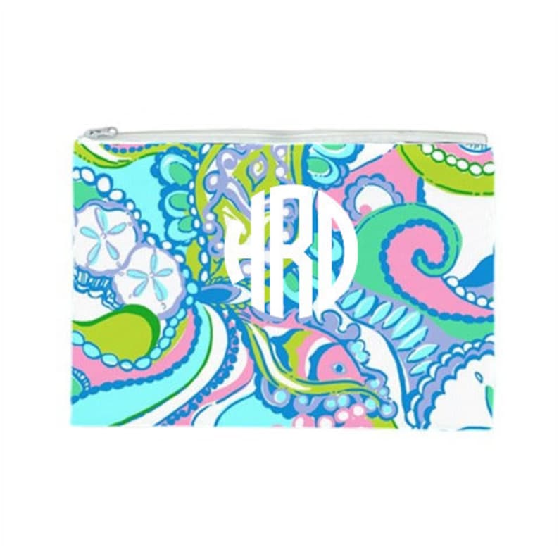 Lilly Pulitzer Monogrammed Pencil Cosmetic Case Conch Republic Etsy