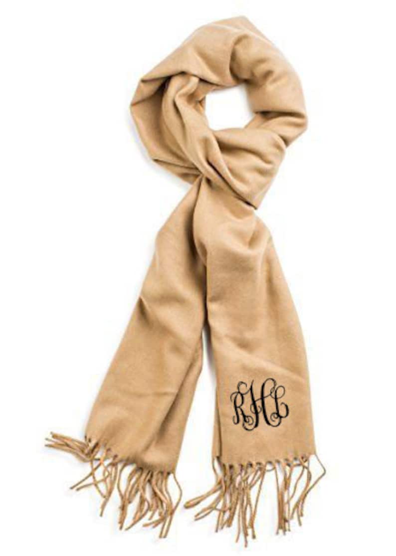 Monogrammed Cashmere Feel Scarf Etsy