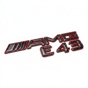 AMG E 43 Red Metal with Carbon Emblem Badge for Mercedes E-Class W213