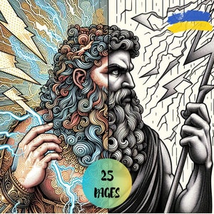 Gods of Ancient Greece 25 Coloring Pages , gods of olympus, Digital Download, For Adults & Kids, Instant Download Printable PDF