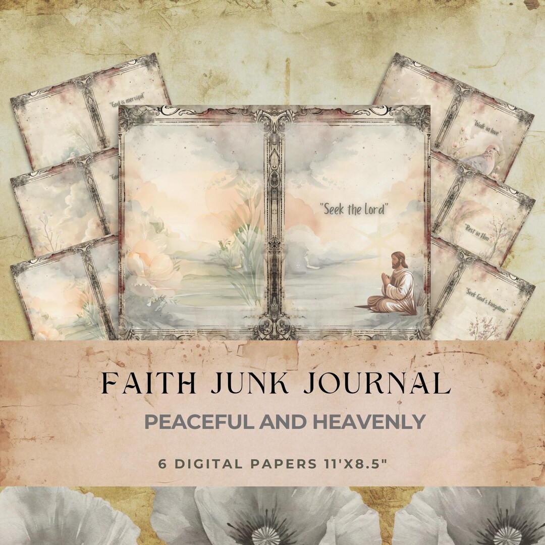 Faith Junk Journal Pages, Printable Christian Journal Kit, Bible Verse ...