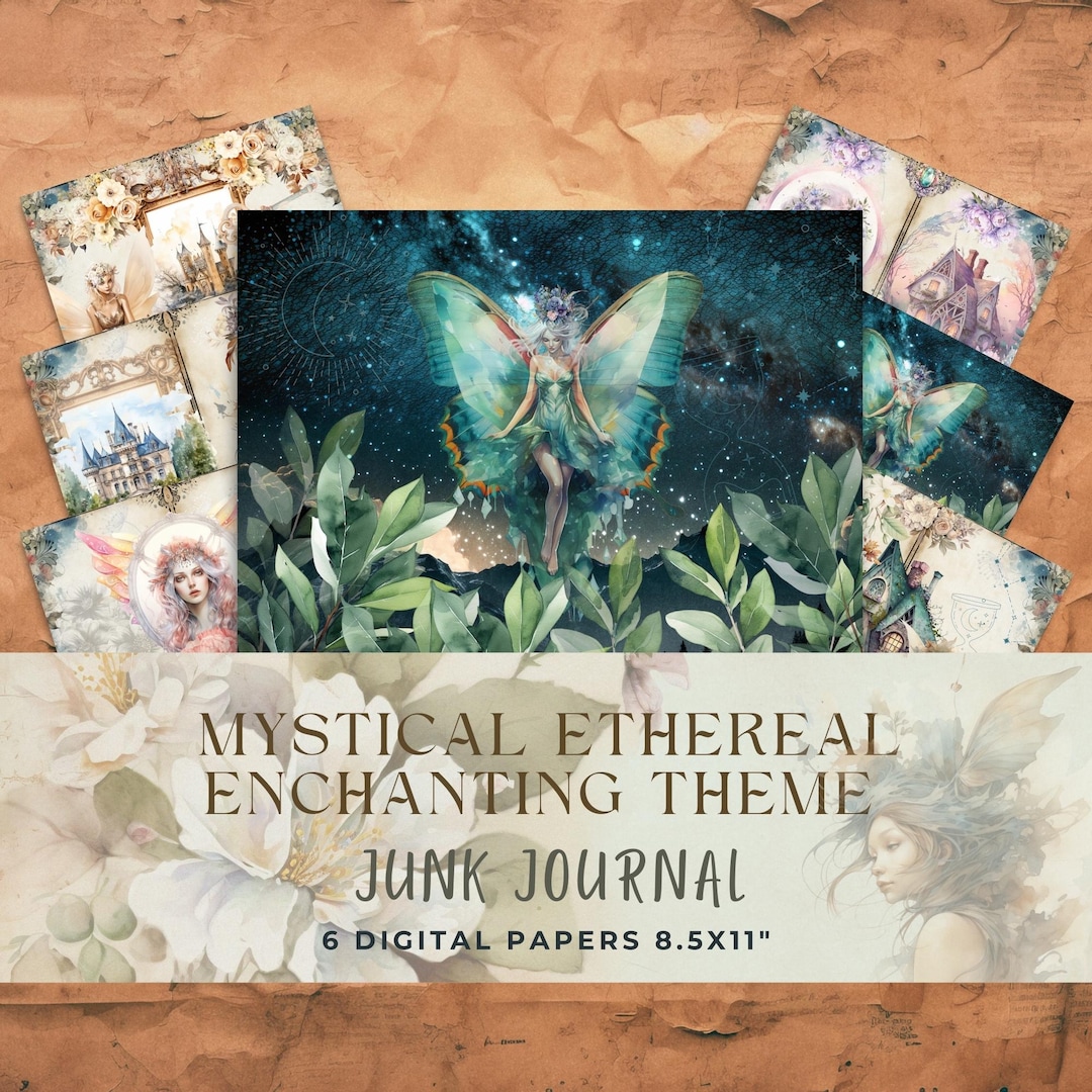 Mystical Junk Journal Ethereal Design Inner Page Celestial Fantasy Junk ...