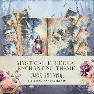 Mystical Ethereal Junk Journal Page | Enchanting Fairy Digital Kit | Scrapbooking Vintage Fantasy Insert Printable Ephemera