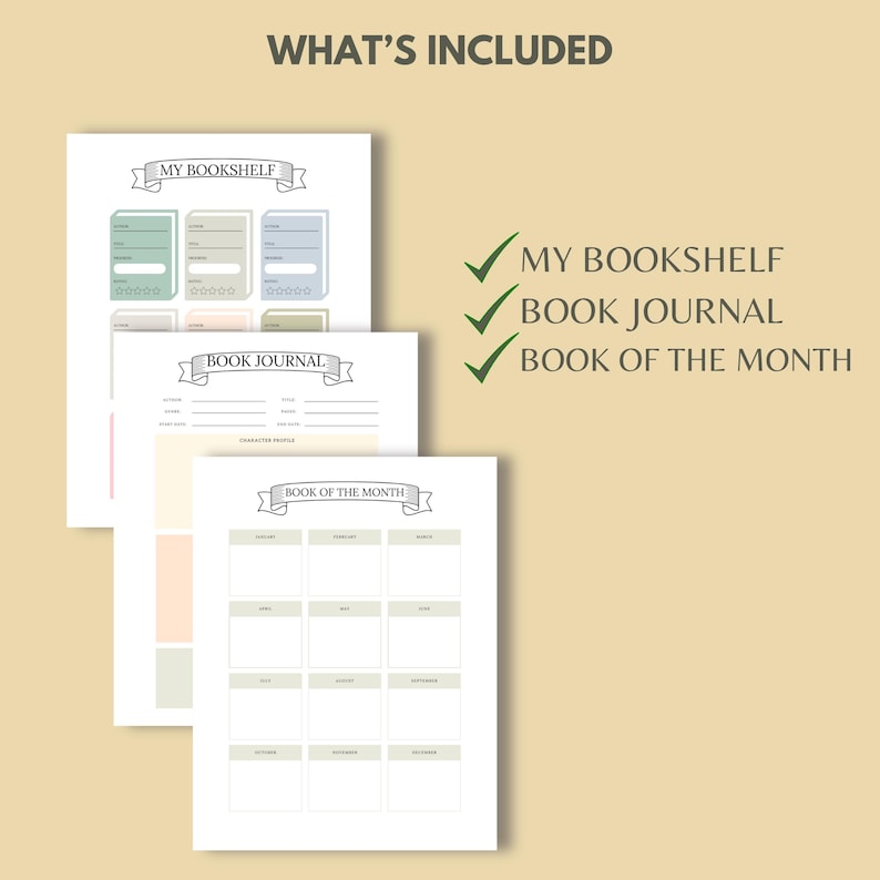Printable Reading Planner Template Personalize Journal Reading Log Book ...