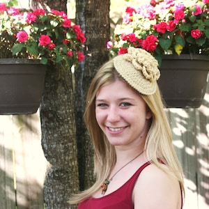 CROCHET PATTERN Adult Size Cocktail Hat Facinator image 1