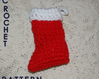 CROCHET PATTERN -  Stocking Christmas Ornament ---Use As Ornament, Cutlery Holder, or  Package Decoration