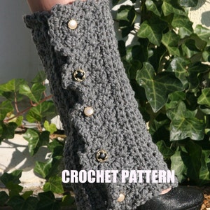 CROCHET PATTERN -  Vintage Style Leg Warmers with Buttons and Ruffle