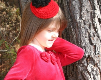 CROCHET PATTERN - Toddler To Pre Teen Size Coctail Hat Fascinator