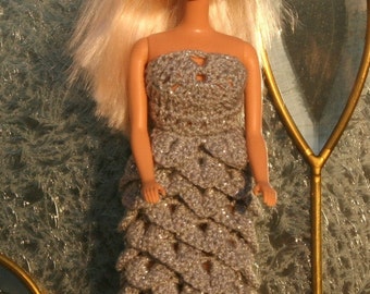 CROCHET PATTERN - Barbie Crochet Crododile Stich Gown -- Makes a great gift for that special little girl!