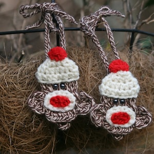 CROCHET PATTERN - Sock Monkey Barefoot Sandals --- For baby girls, baby boys, girls and boys