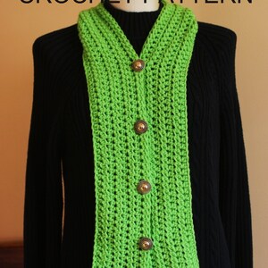 CROCHET PATTERN - The Shirt Front Scarf/  Cowl
