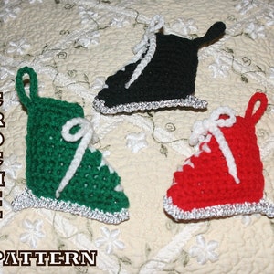 CROCHET PATTERN Ice Skate Christmas Ornament image 1