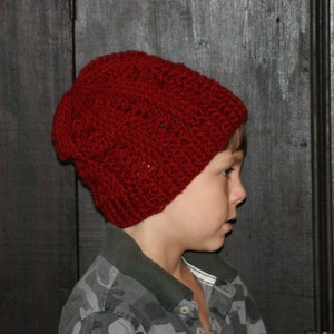 CROCHET PATTERN The Irish Sea Minimal Slouch Beanie For Boys or Girls Make adult, child or toddler image 2