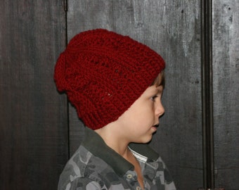 CROCHET PATTERN - The Irish Sea Minimal Slouch Beanie Unisex Hat ---Make adult, child or toddler