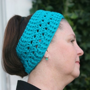 CROCHET PATTERN Cross Stitch Ear Warmer / Headband Matches The Cross Stitch Boot Cuff Pattern image 1