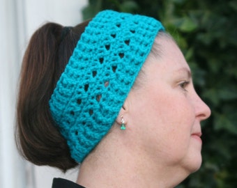 CROCHET PATTERN - Cross Stitch Ear Warmer / Headband ---  (Matches The Cross Stitch Boot Cuff Pattern)