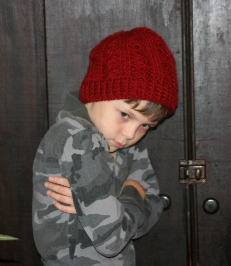 CROCHET PATTERN The Irish Sea Minimal Slouch Beanie For Boys or Girls Make adult, child or toddler image 4