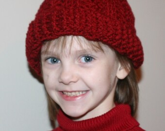 CROCHET PATTERN - The Irish Sea Minimal Slouch Beanie - For Boys or Girls ---Make adult, child or toddler