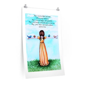 May You Be Held With Loving Kindness and  Compassion Watercolor Print by ElizaArt