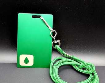 Lumon Industries Key Card- Green Optics and Design (O&D) department Laser Engraved Metal Aluminum Keycard. [Fan inspired art]