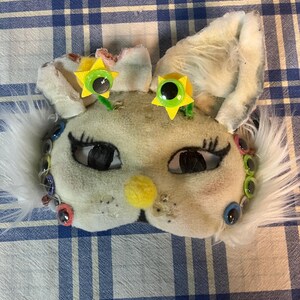 Alien Cat Cosplay Mask: Bendable Ears, Wobbly Antennae
