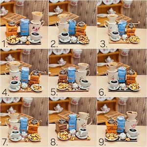 Dollhouse Miniature Kaffee Szene Coffee 1:12 Puppenstube Miniatur Kitchen Food Küche Puppenhaus Mini Trinken Scene Essen Cookies Keks Kochen