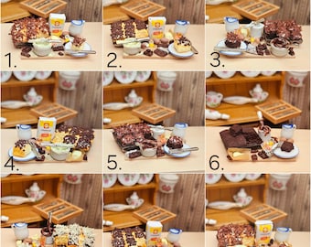 Dollhouse Miniature Cake Scene 1:12 Cake Bakery Food Baking Kitchen Kitchen Baking Dollhouse Dollhouse Miniature Cocoa