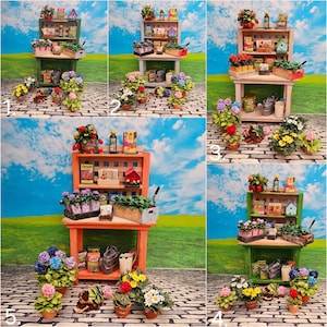 Dollhouse Miniature Pflanztisch 1:12 Garten Plants Puppenstube Garden Blumen Flower Miniatur Plant Vogelhaus Spring Frühling Sommer Summer